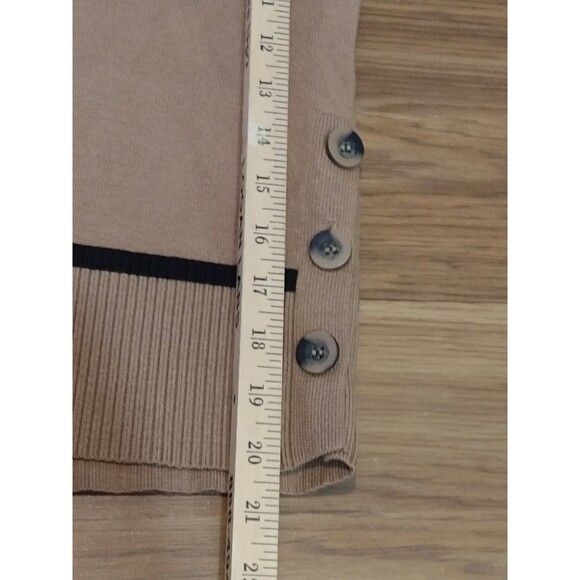 MARLED PREPPY SWEATER WOMENS M Quite Luxury Brown STRIPE - Picture 12 of 13